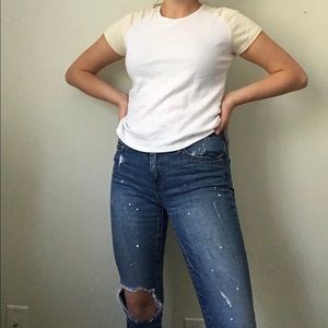 Vintage gap painted ripped jeans